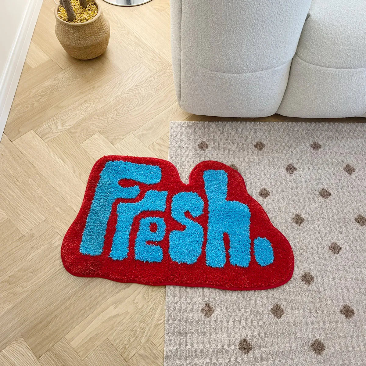 Hand Crafted Rug - Unique Artistic Floor Mat 24.8x15.3in