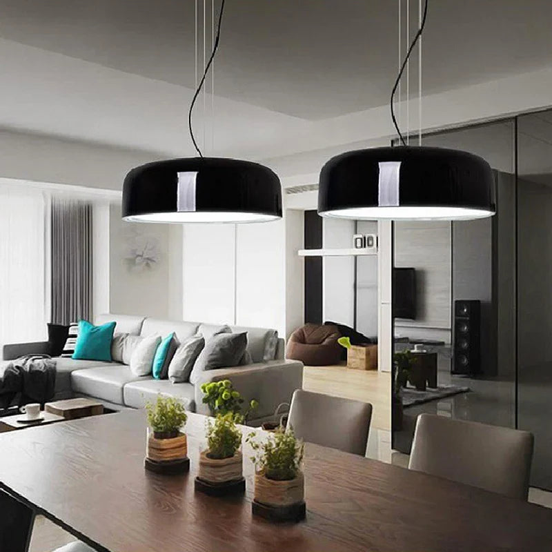 Metal Dome Pendant Light - Adjustable Cord Ceiling Fixture