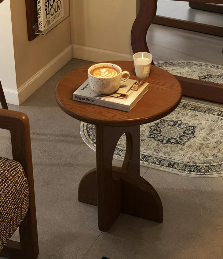 Mid Century Side Table | Vintage Wooden Cross Leg 15.8x19.7 Pine