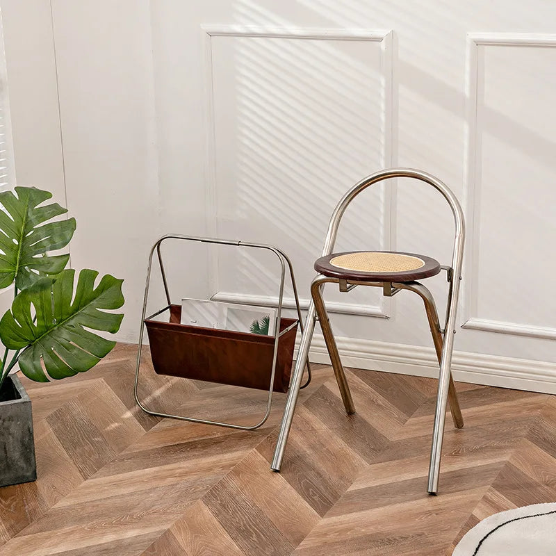 French Rattan Chair – Folding Dining Seat With Durable Woven Design