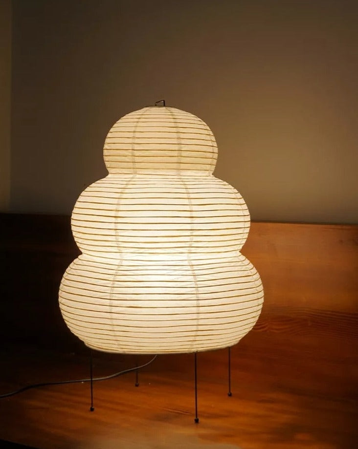 Japanese Floor Lantern – Curvy Wabi-Sabi Decor Lamp