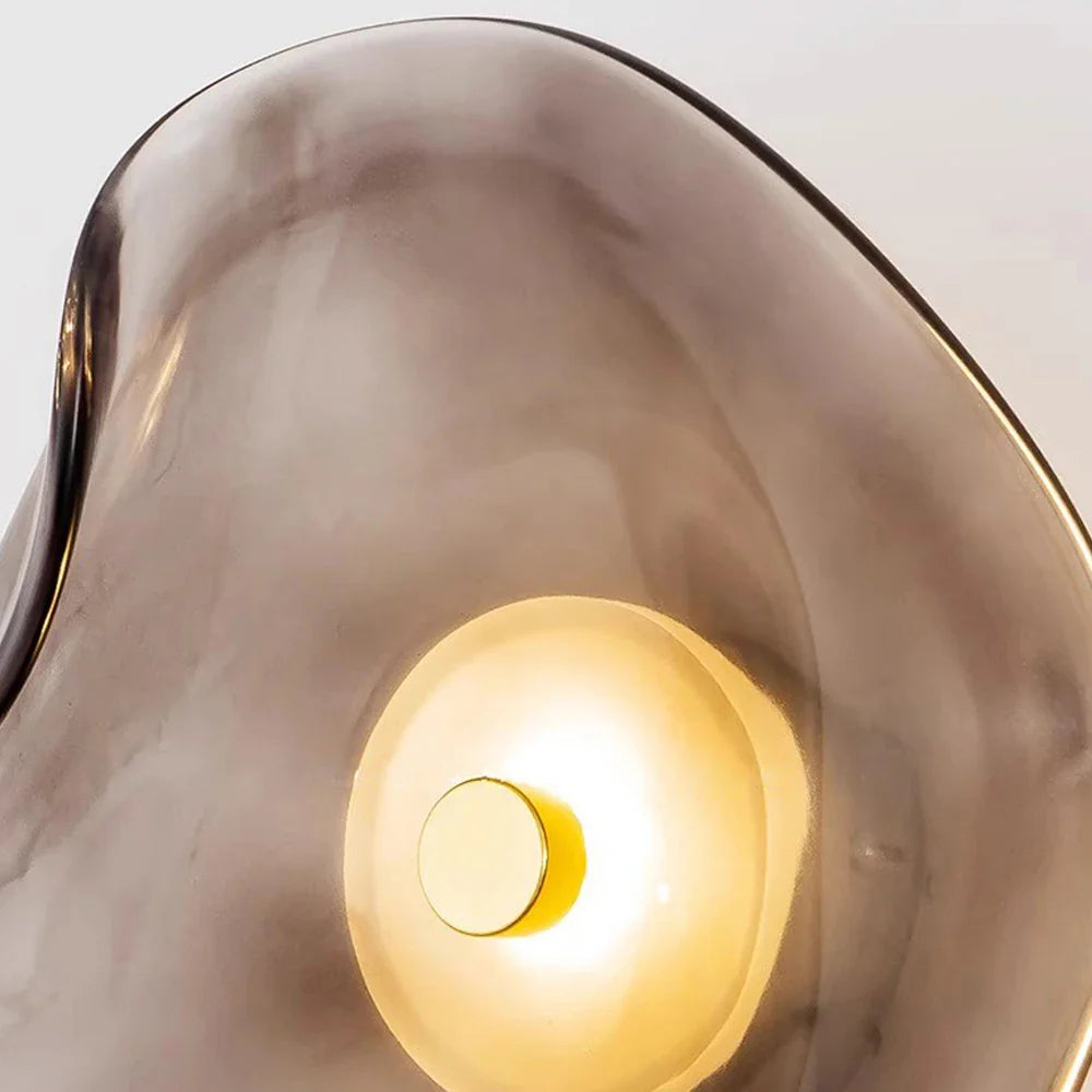 Minimalist Glass Wall Lamp - Bent Glass Fixture, LED Ambient Light