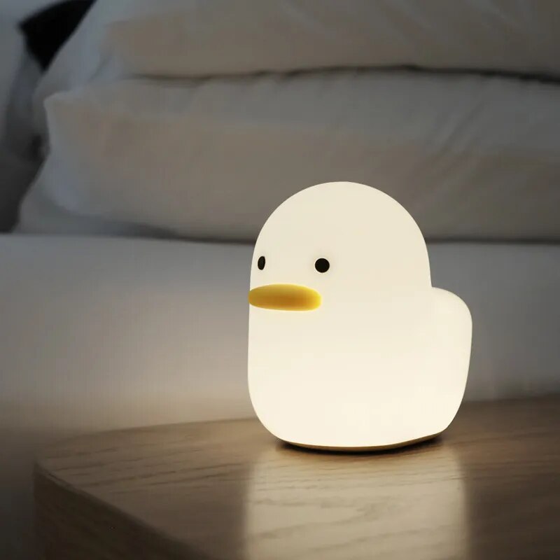 Silicone Night Light - Soft Glowing Duck Kids Room Lamp