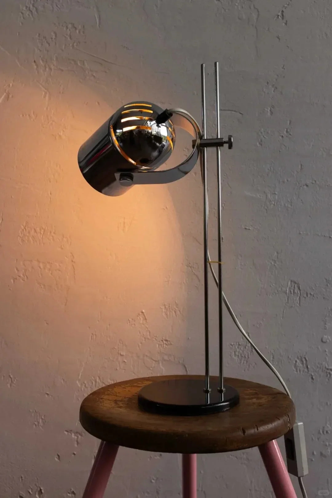 Industrial Table Lamp - Metal Rail Corded Light