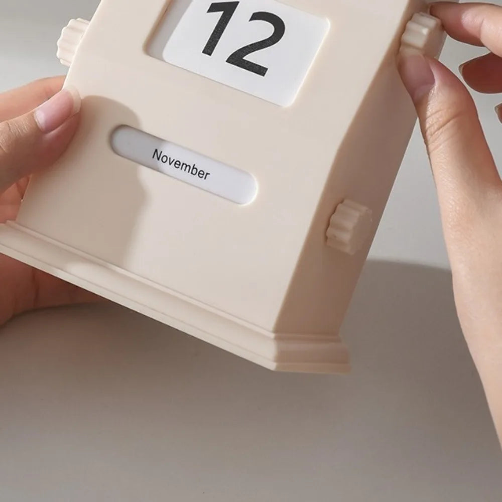 Perpetual Desk Calendar - Retro ABS Design