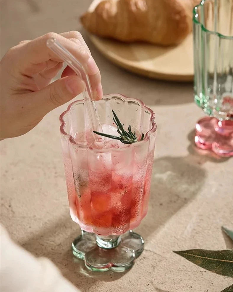 Flower Base Tall Glass - 300ml Borosilicate Dessert Cup