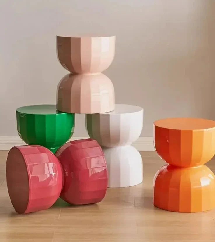 Nordic Hourglass Stool – Textured ABS Seat