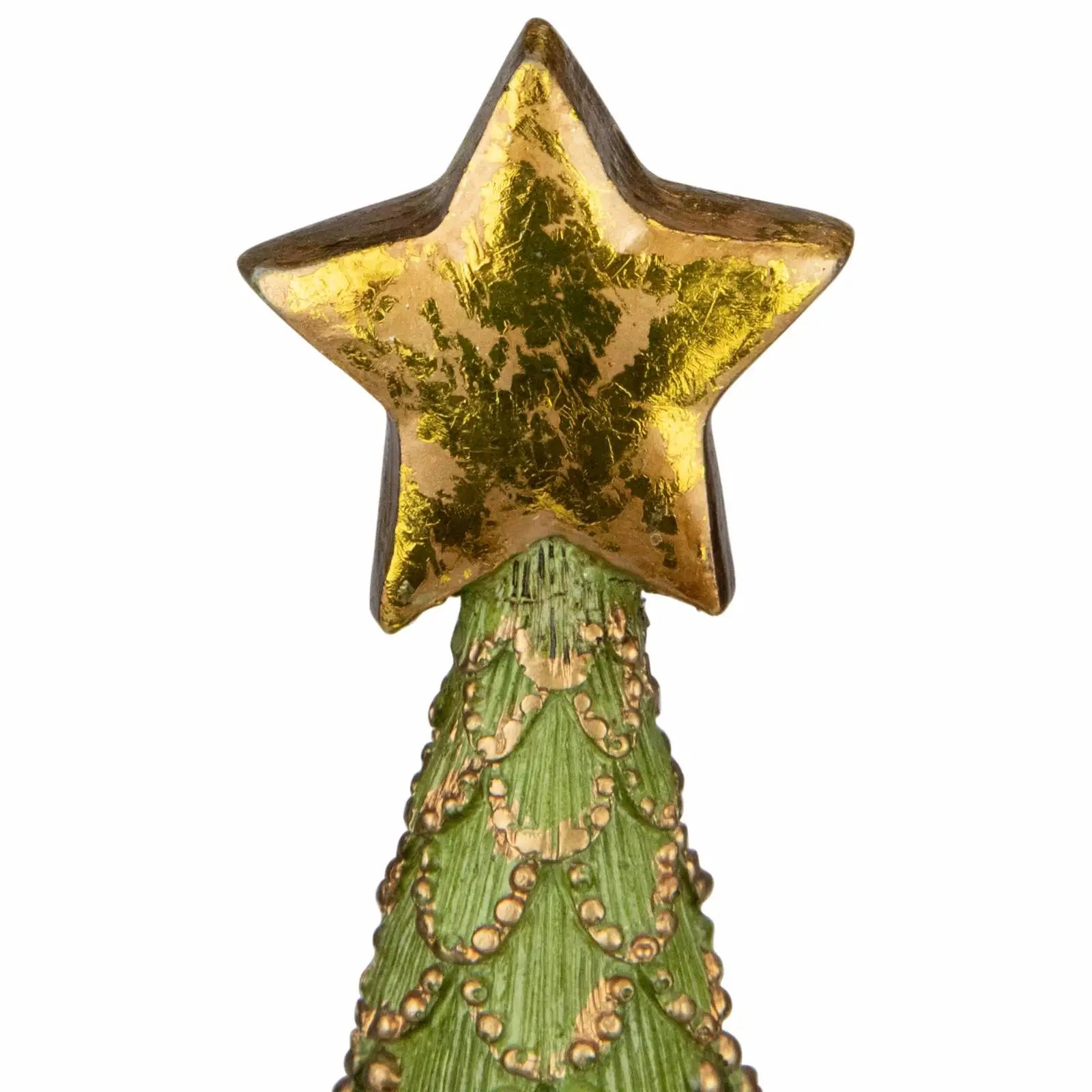 Green Christmas Tree Ornament - Tall Handcrafted Cone Decoration