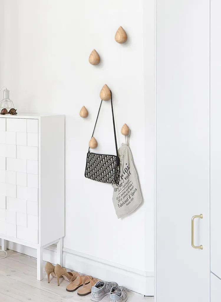 Wood Rain Drop Hanger - Natural Elegant Closet Accessory