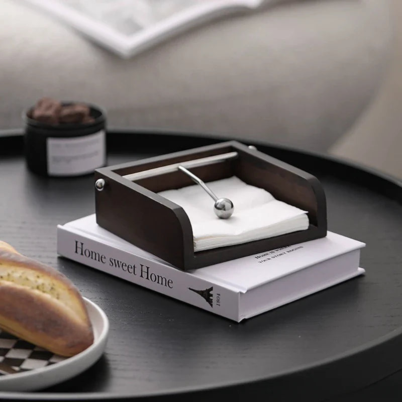 Wooden Napkin Holder | Contemporary Ball Design Accessory