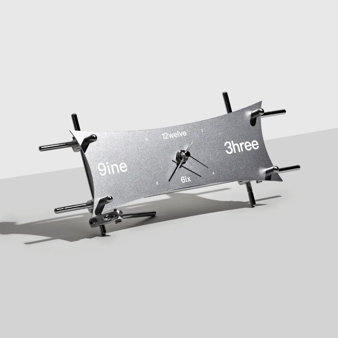 Optical Aluminum Clock - Modern Table Timepiece