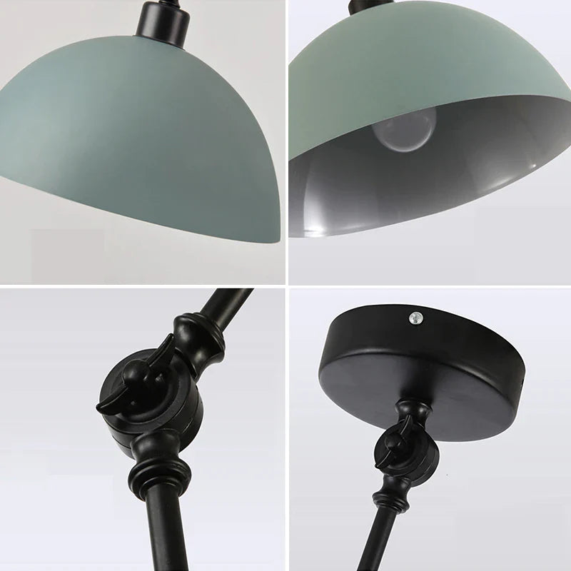 Dome Pendant Light | Retro Metal Ceiling Lamp 9.5" x 9.5"