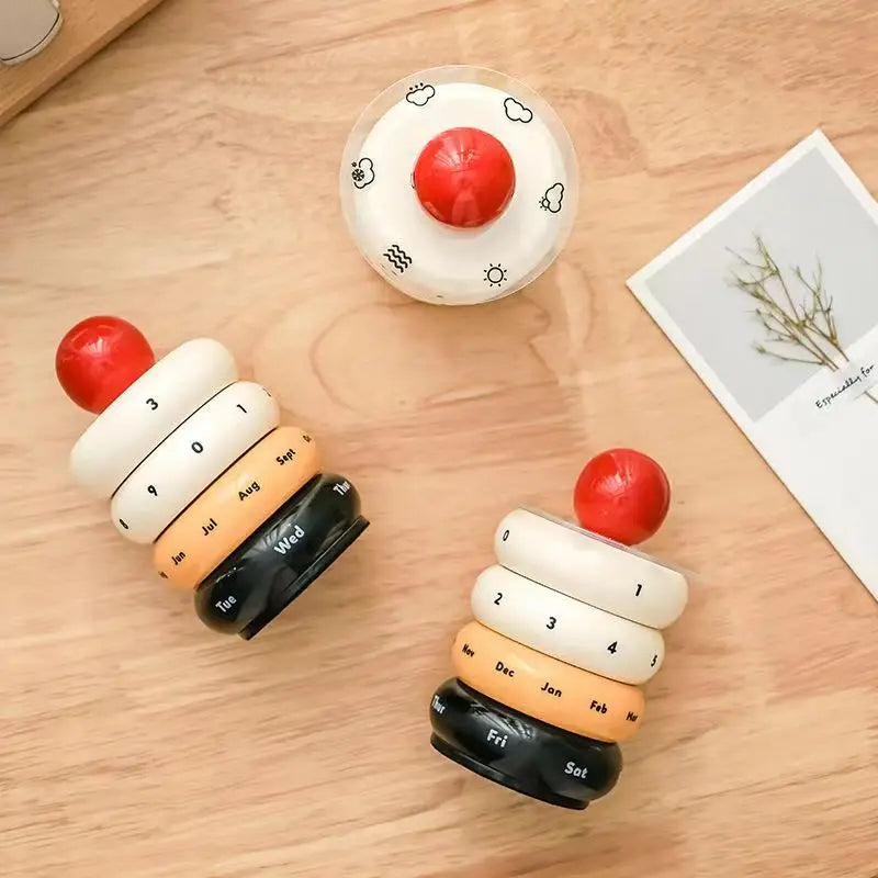 Rotating Desk Calendar - Nordic Donut Design
