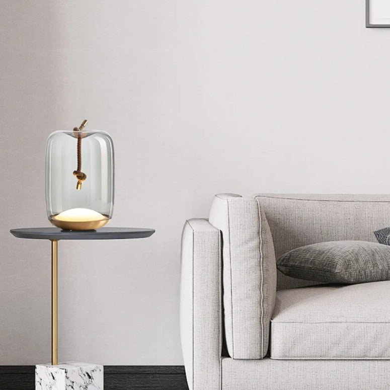 Nordic Glass Table Lamp - Rope Design LED Light