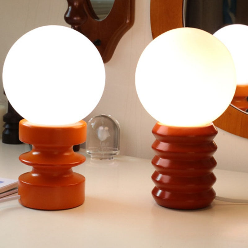 Atmosphere Table Lamp - Coil Shape Solid Wood Base