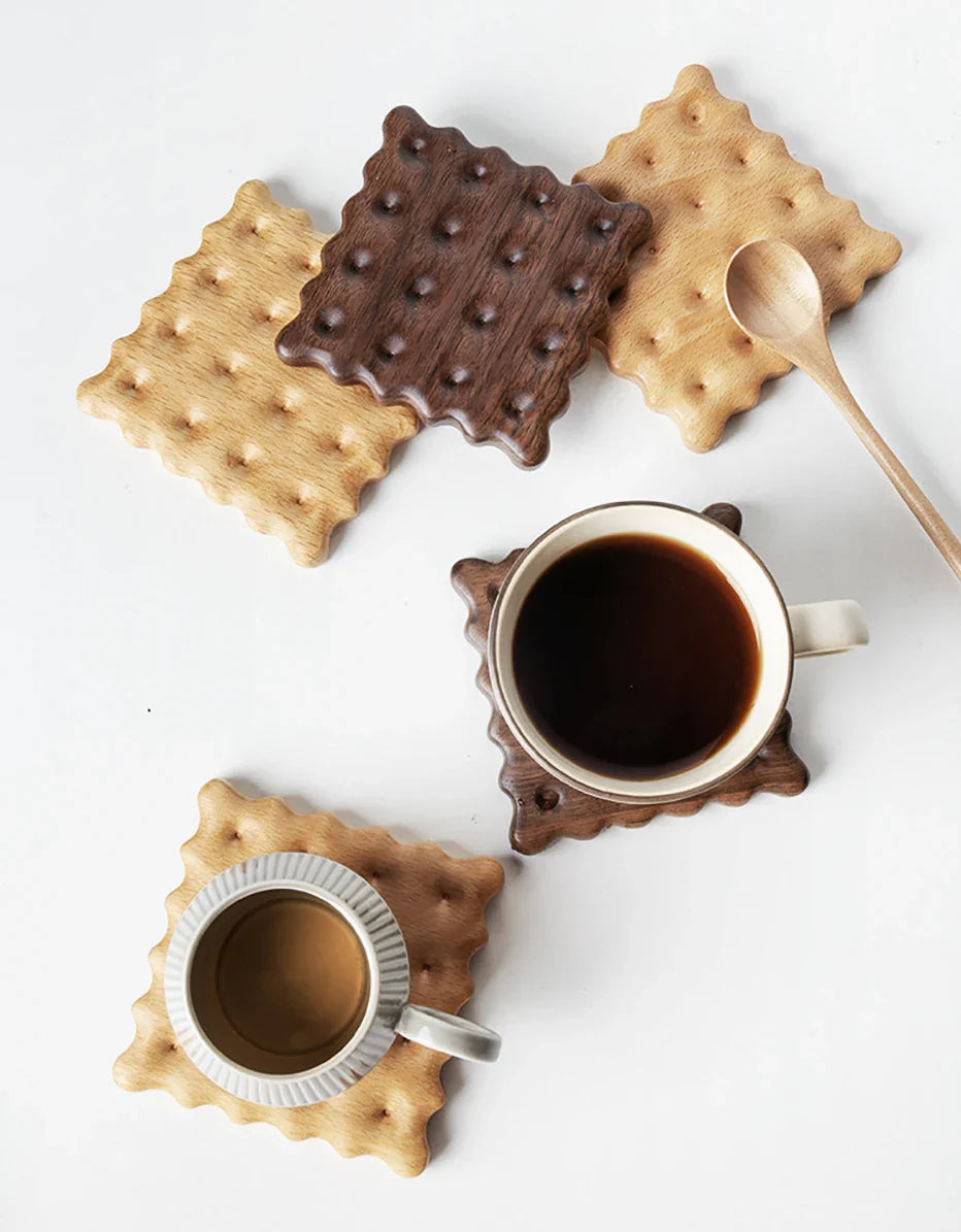 Wooden Cookie Coaster - Natural Heat Resistant Drink Mat