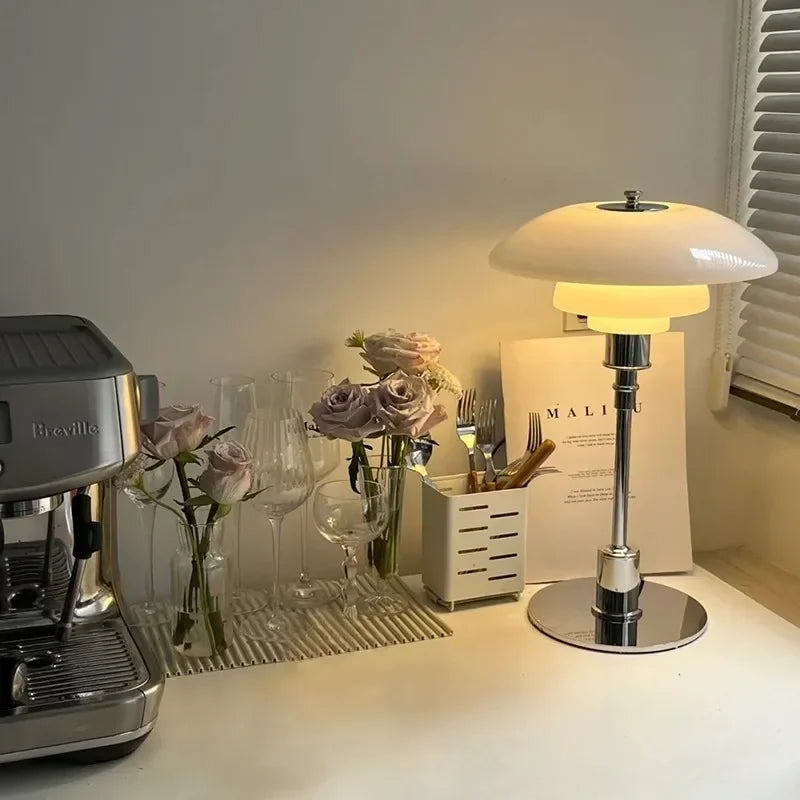 Layered Led Table Lamp | Modern Desk Light with E27 Bulbs