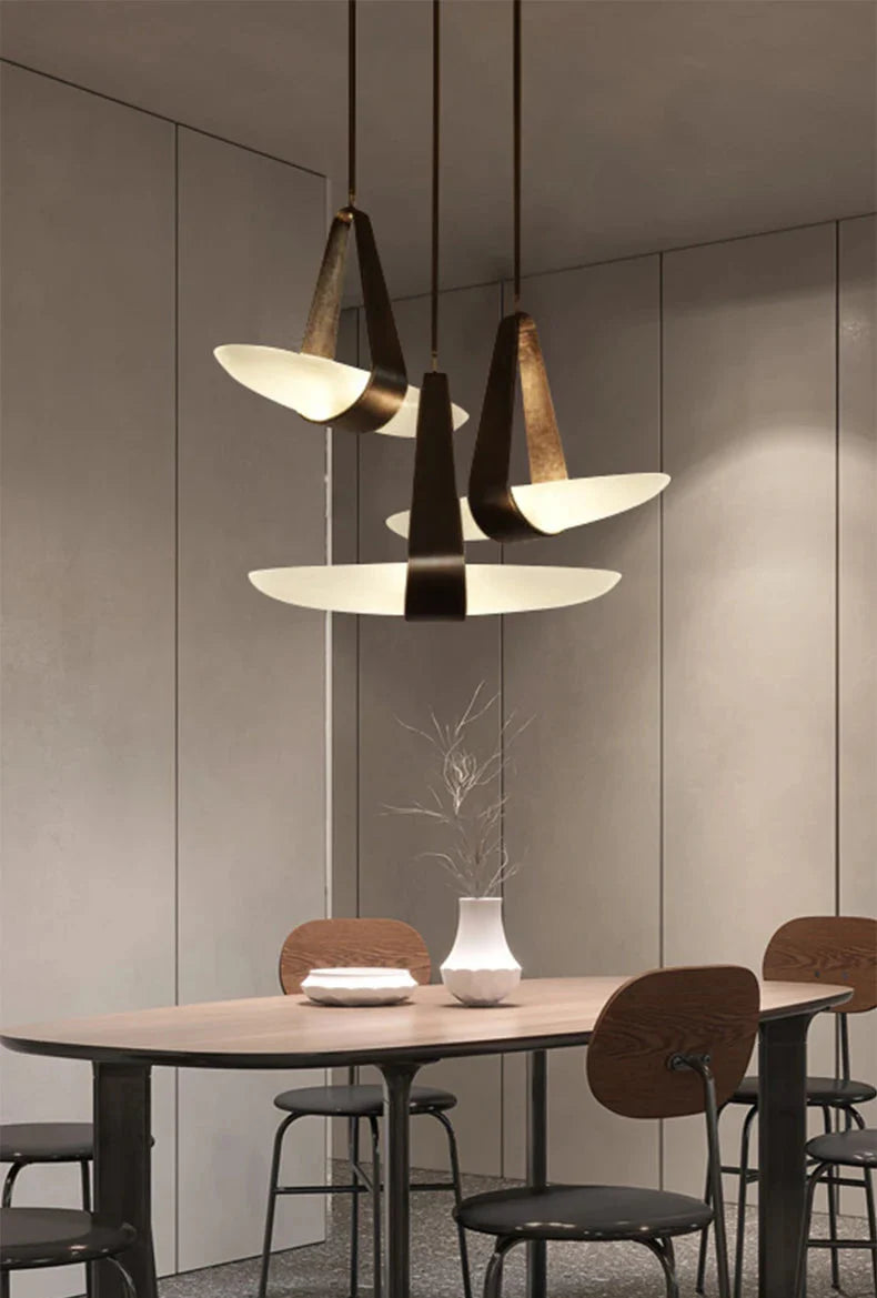 Floating Leather Chandelier – Modern Ceiling Light with Warm