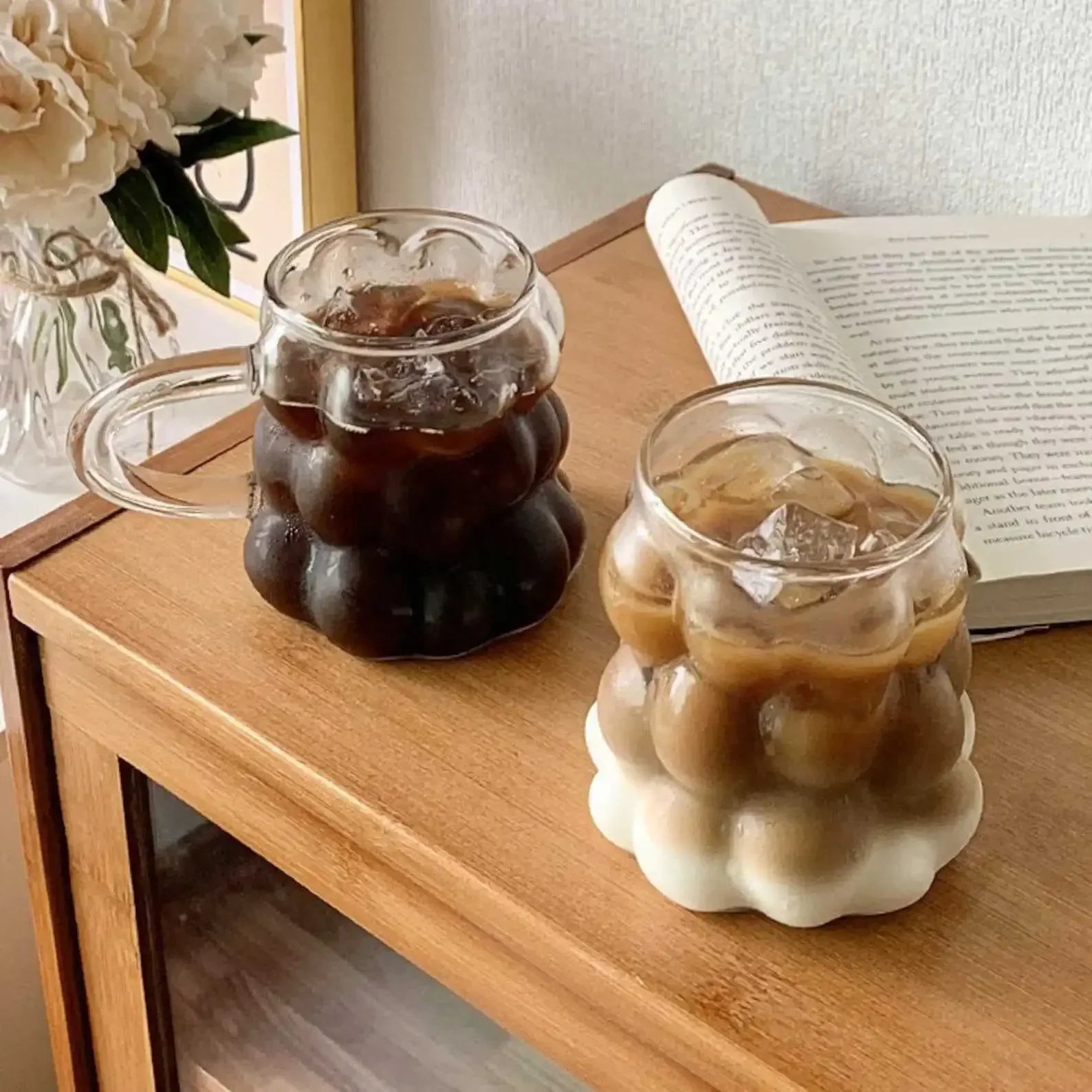 Transparent Grape Mug - 12oz Embossed Glass Cup