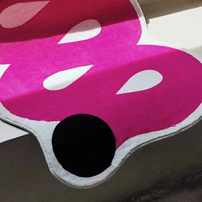 Pink Wave Area Rug - Modern Polyester Carpet