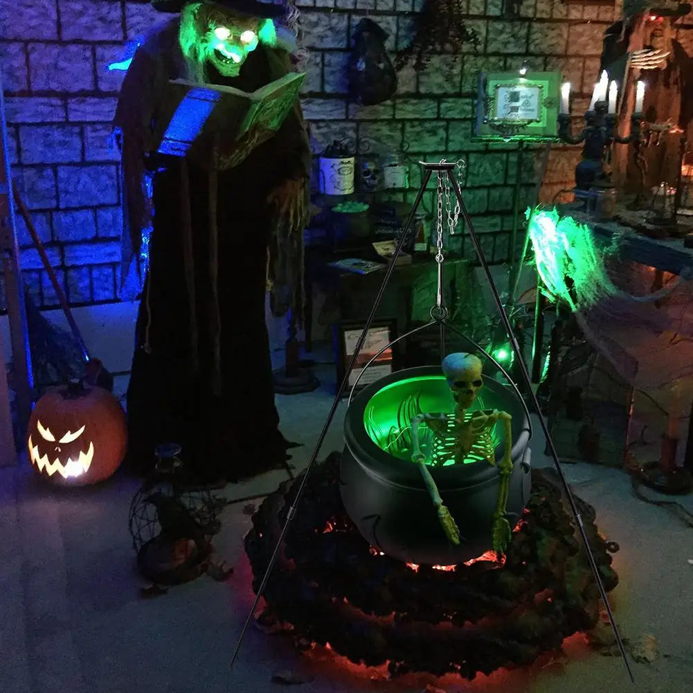 Witch Cauldron Light - Metal Tripod Halloween Floor Lamp