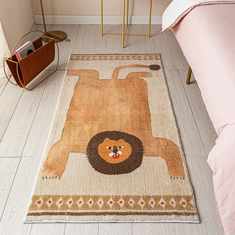 Funny Face Art Rug - Lion Leopard Animal Print Mat