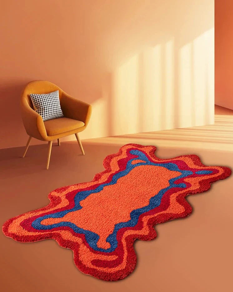 Psychedelic Retro Rug - 3ft x 4ft Machine Washable Area Rug