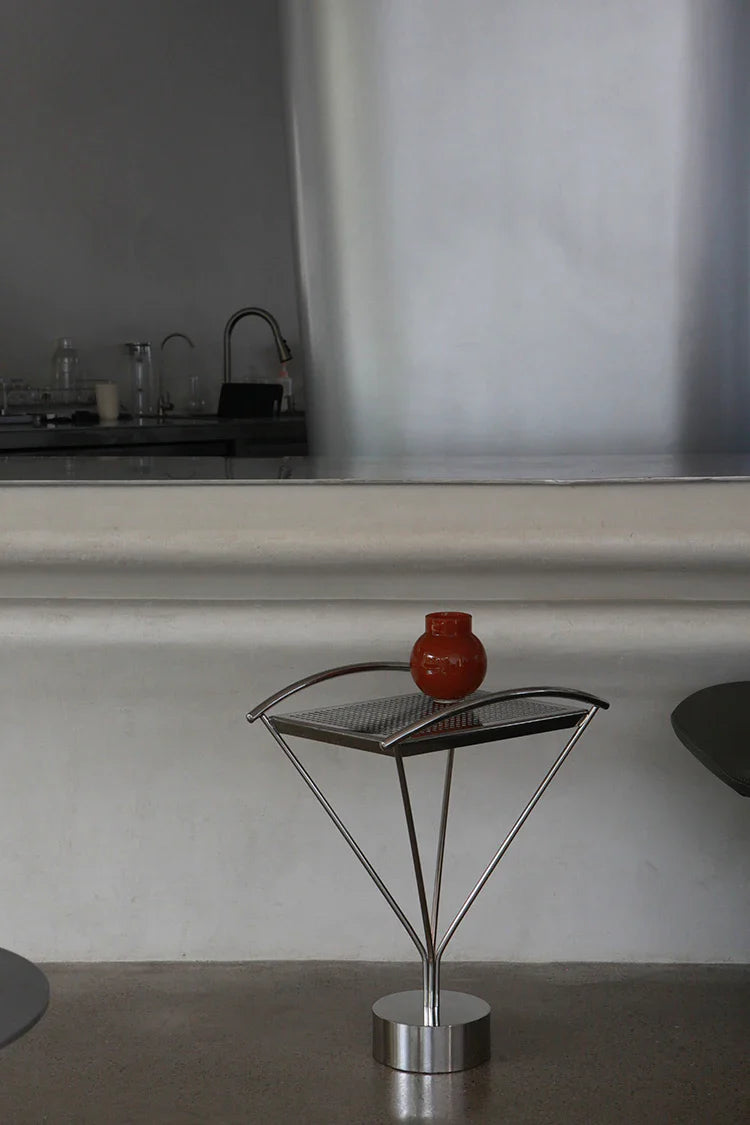 Stainless Steel Side Table - Arc Sculptural Accent