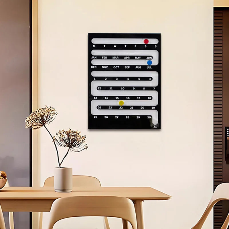 Bauhaus Wall Calendar - Sliding Perpetual Design