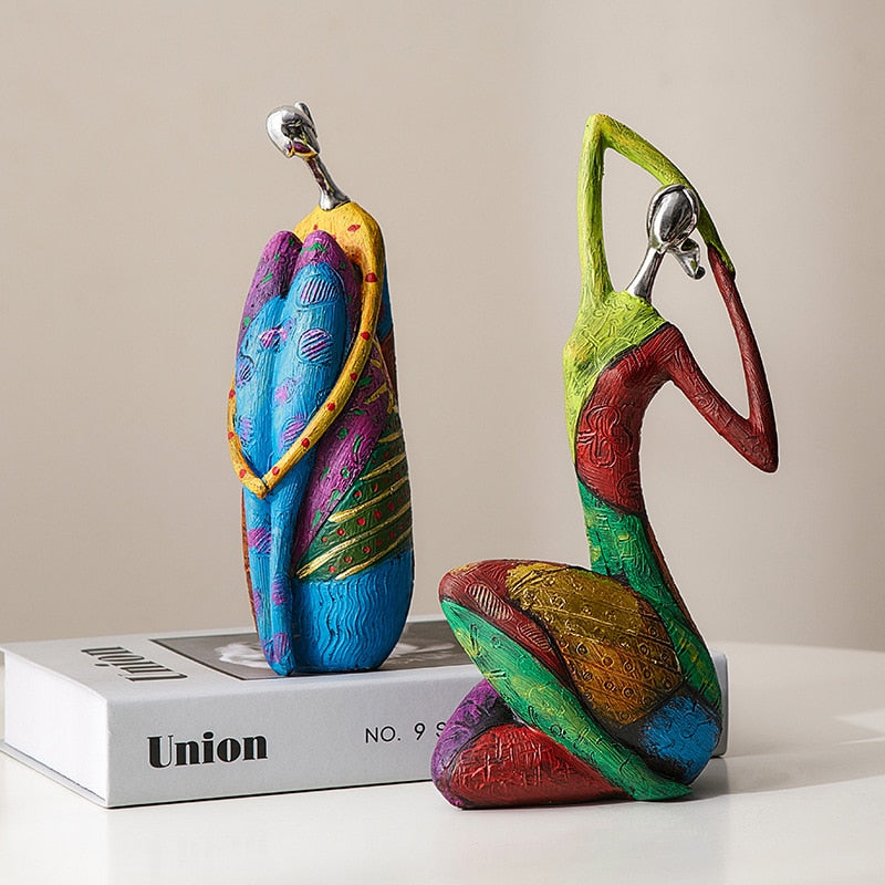 African Woman Figurine | Unique Abstract Resin Sculpture