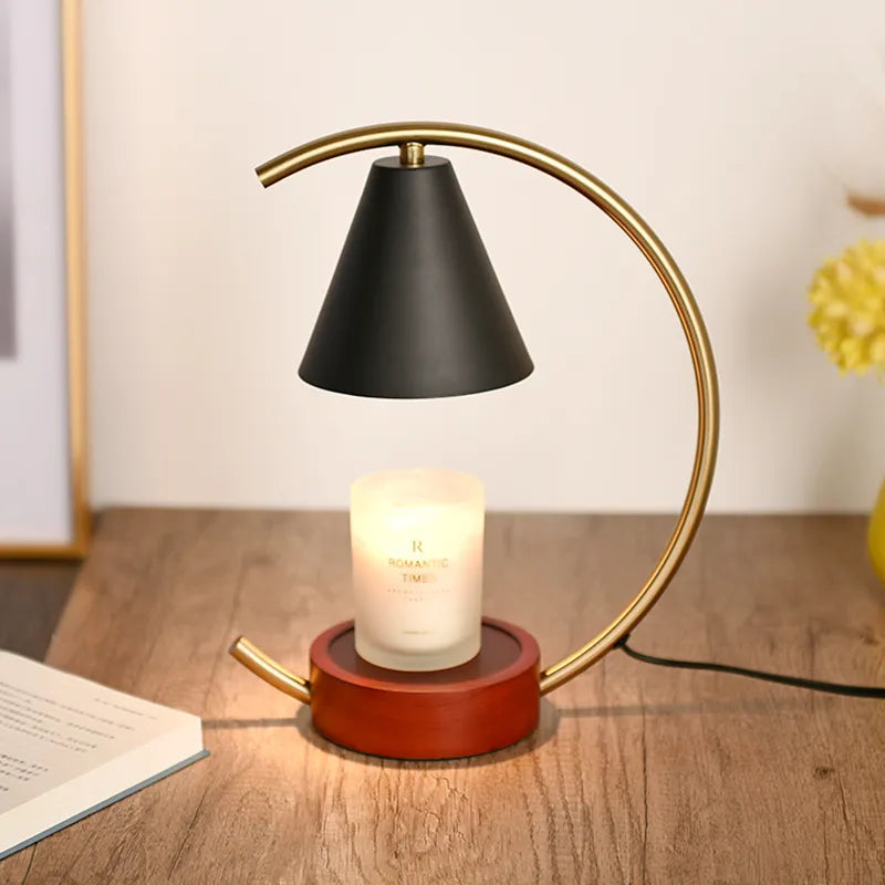 Nordic Candle Warmer - Retro Metal Wood Lamp