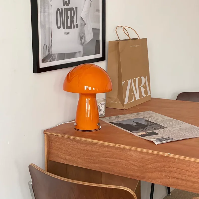 Mushroom Table Lamp – Retro Glass LED Light