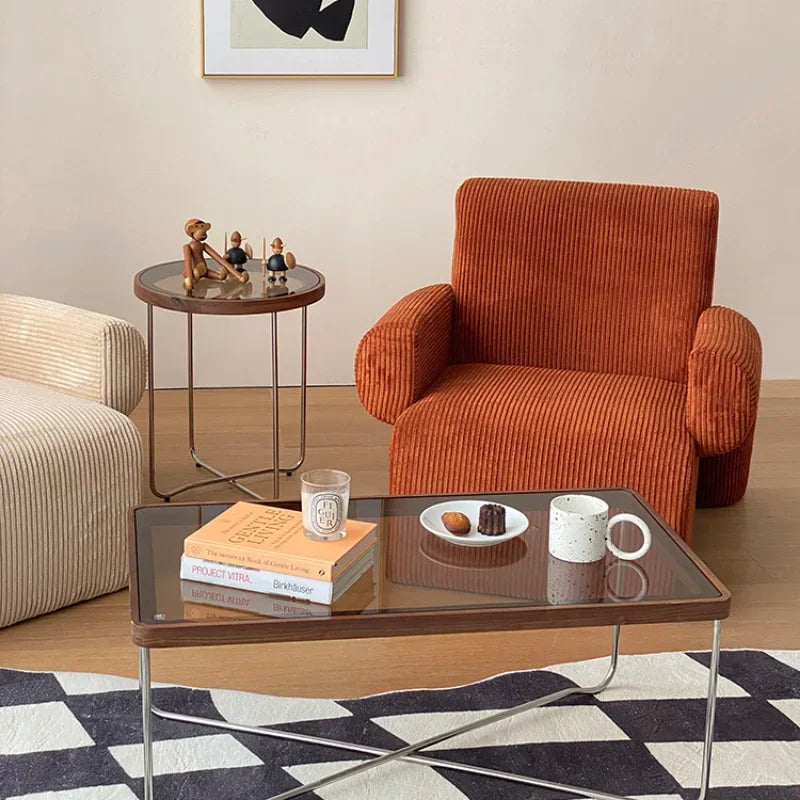 Corduroy Lounge Couch - Solid Wood Danish Sofa