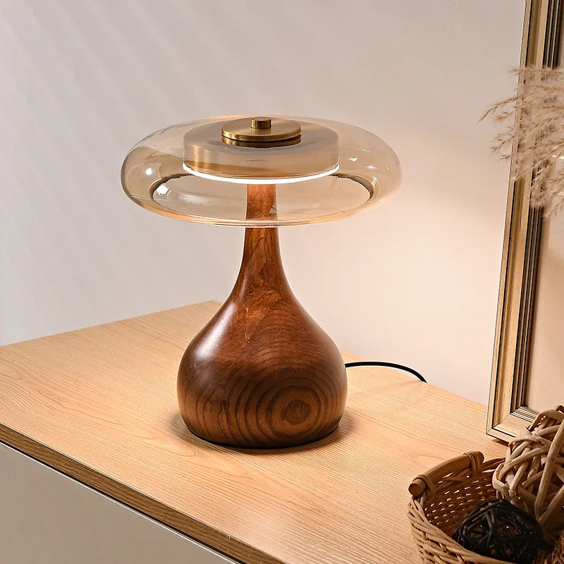Copper Wood Desk Lamp – Modern LED Table Light