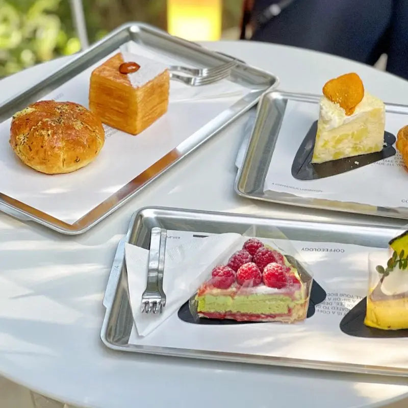 Stainless Steel Serving Plate - Durable 304 Tray For Coffee & Snacks