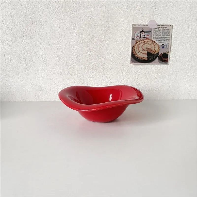 Ceramic Snack Bowl – Wave Rim Organic Shape Dish