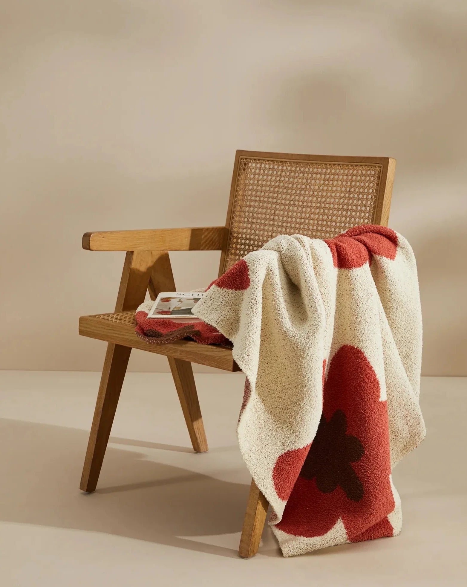 Microfiber Throw Blanket - Lightweight Floral Knit Cover