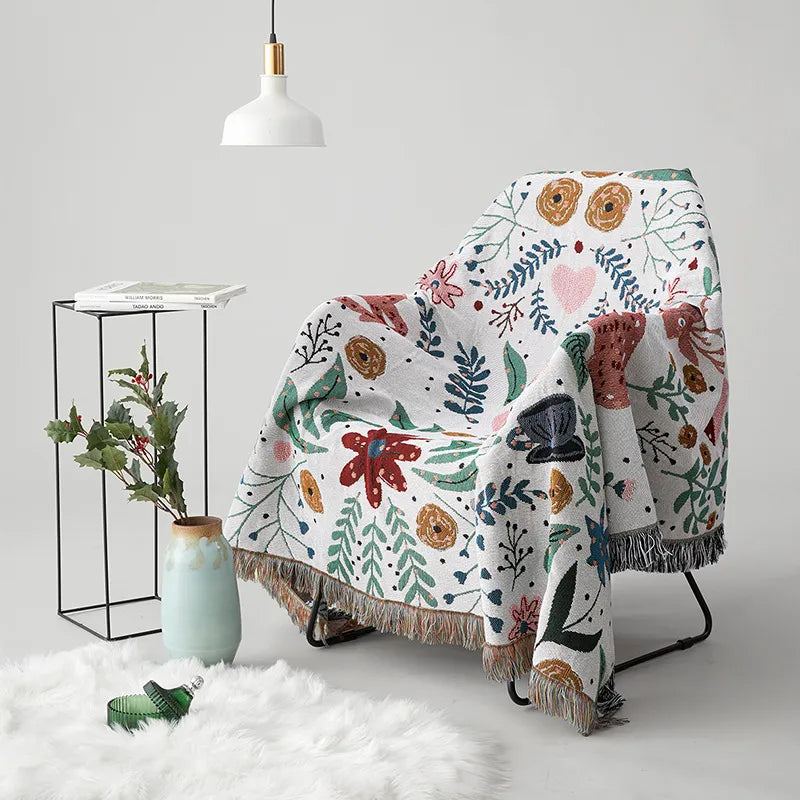 Holiday Throw Blanket - Cozy Deer Forest Design