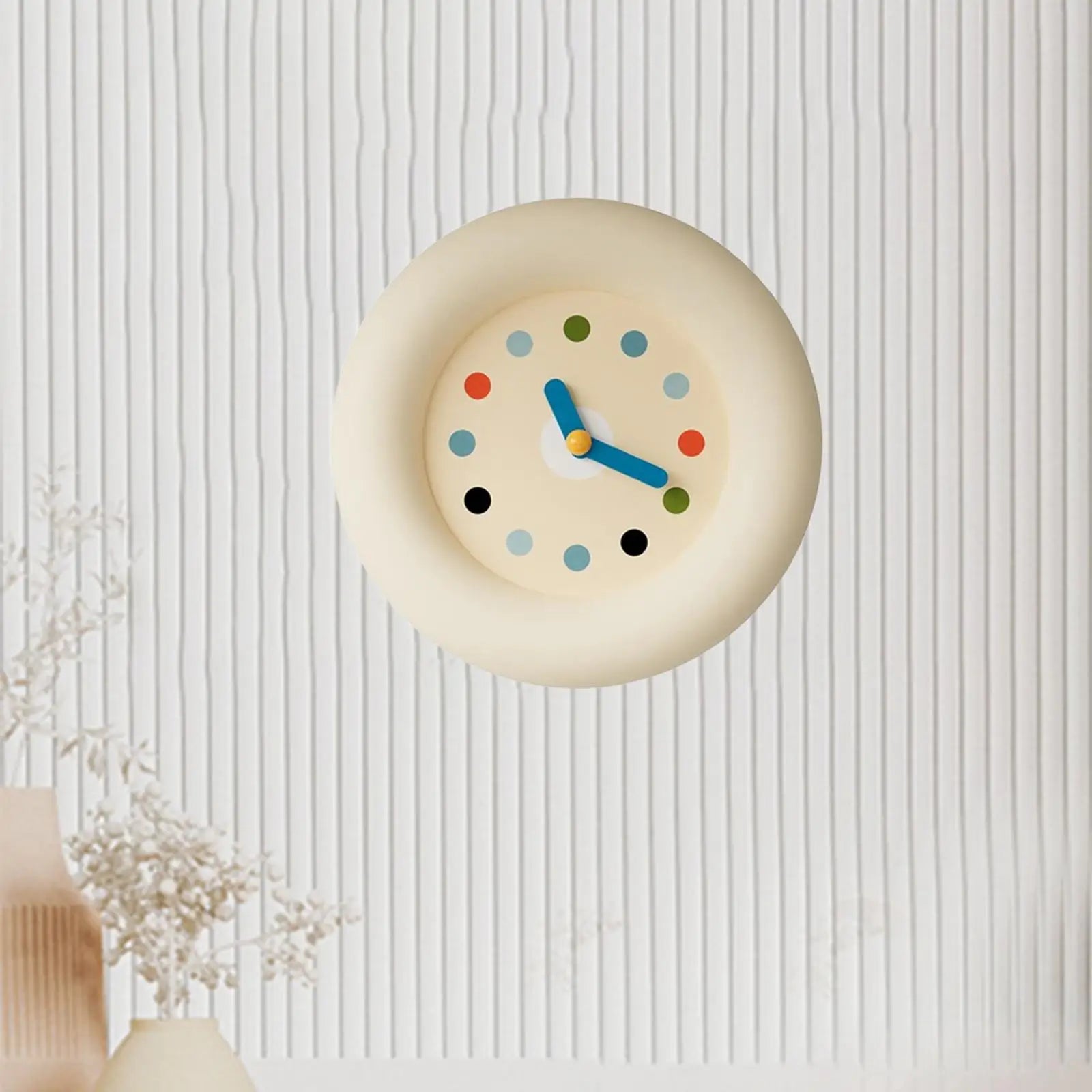 Minimalist Wall Clock – Modern Beige Pendulum Quartz ABS