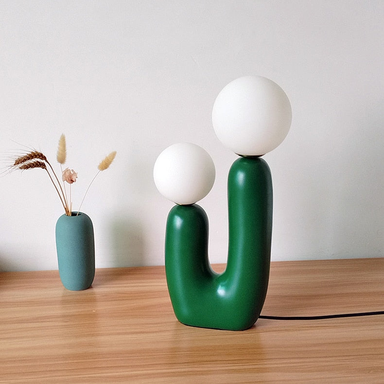 Organic Twin Ball Lamp – Modern Table Lighting