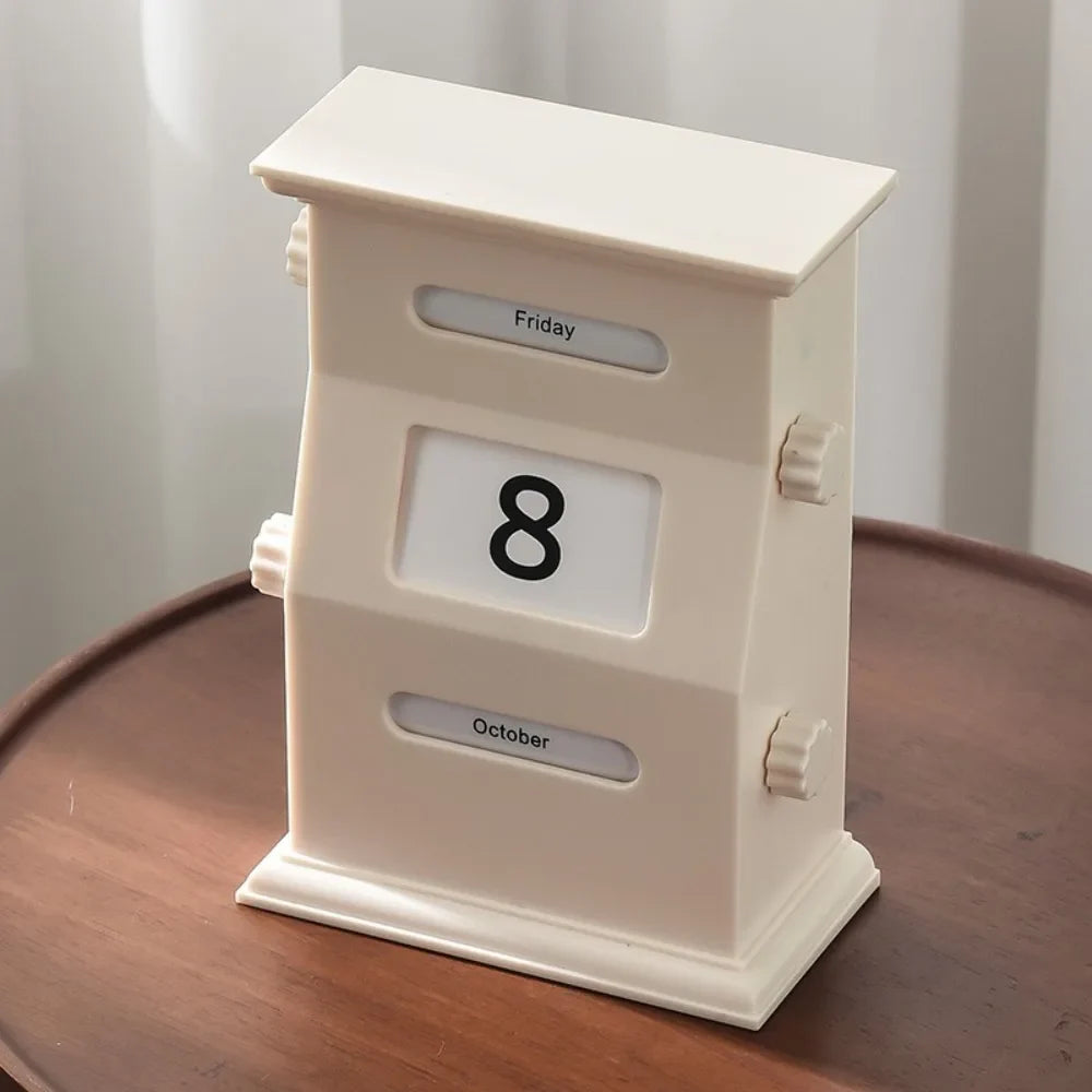 Perpetual Desk Calendar - Retro ABS Design
