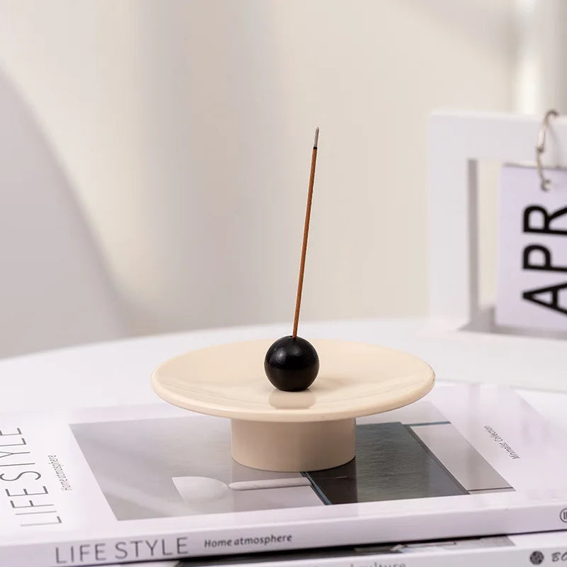 Wooden Incense Holder - Color Ball Resin Burner