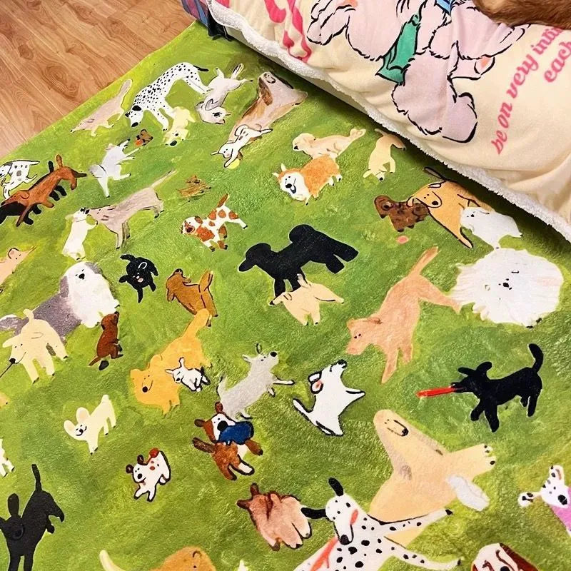 Dog Park Rug - Soft Cozy Animal Print Mat