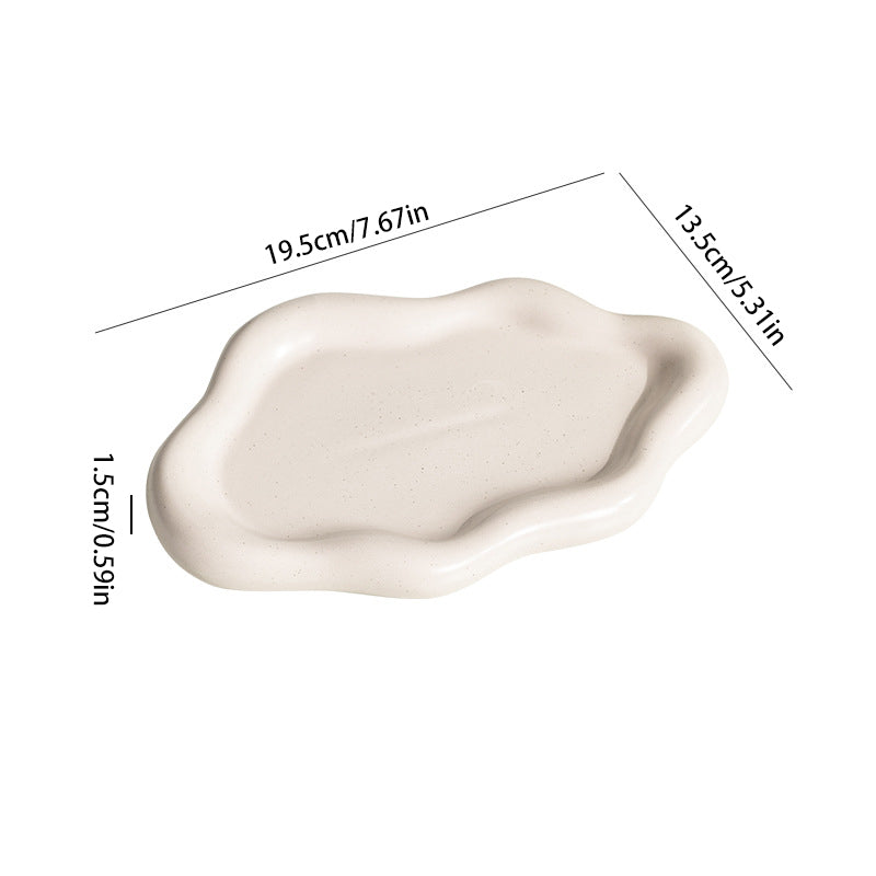 Ceramic Plate Tray - Elegant Irregular Shape Snack Tray