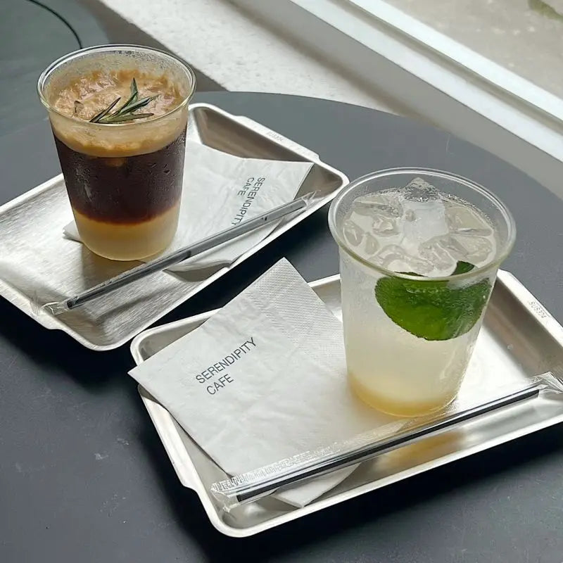 Stainless Steel Serving Plate - Durable 304 Tray For Coffee & Snacks