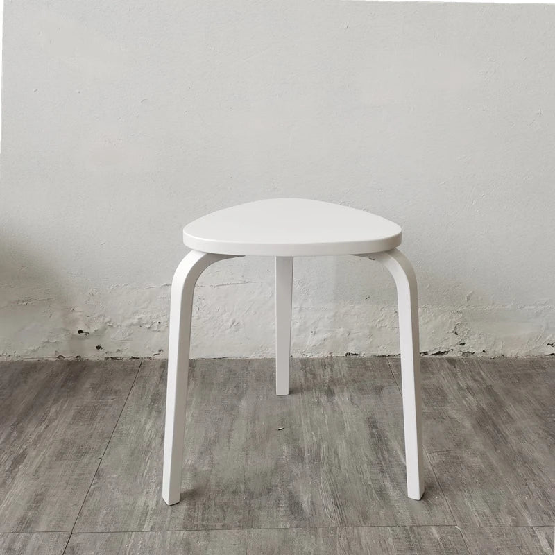 Wooden Triangle Stool - Geometric Natural Wood Furniture