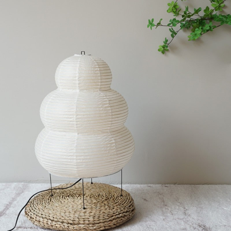 Japanese Floor Lantern – Curvy Wabi-Sabi Decor Lamp