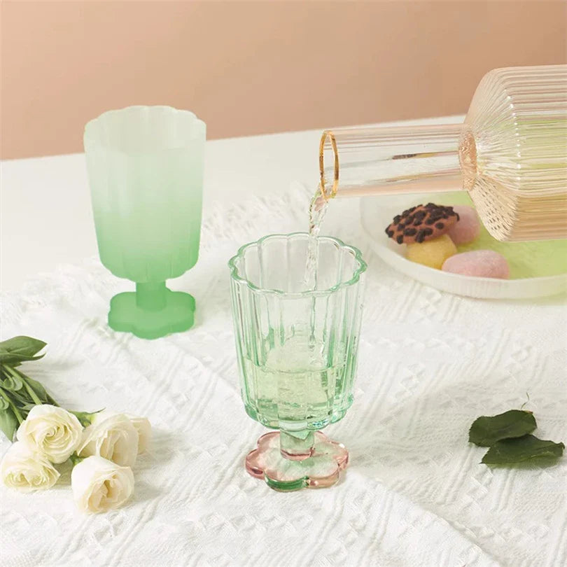 Flower Base Tall Glass - 300ml Borosilicate Dessert Cup