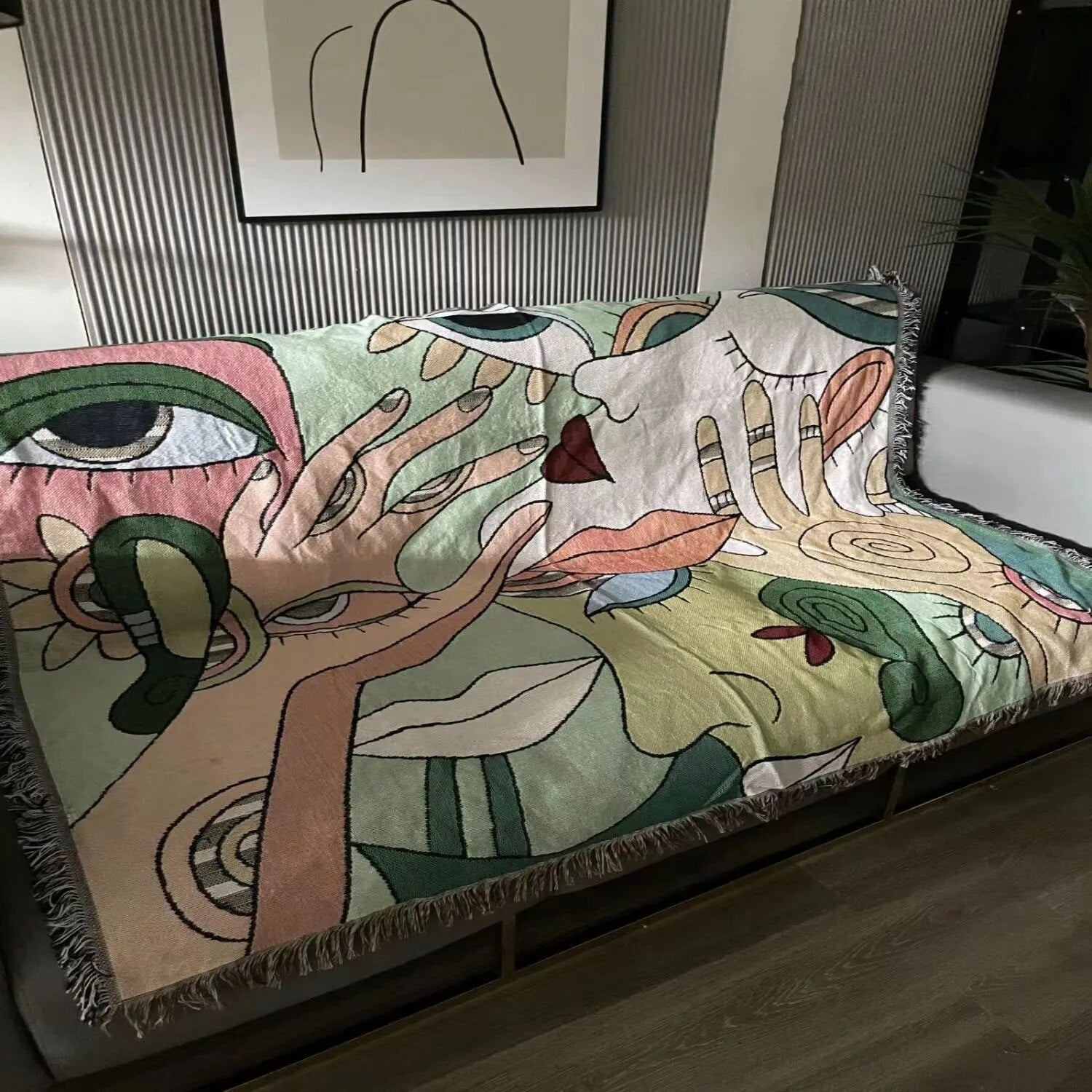 Abstract Art Throw Blanket - Modern Decorative Bed Throw