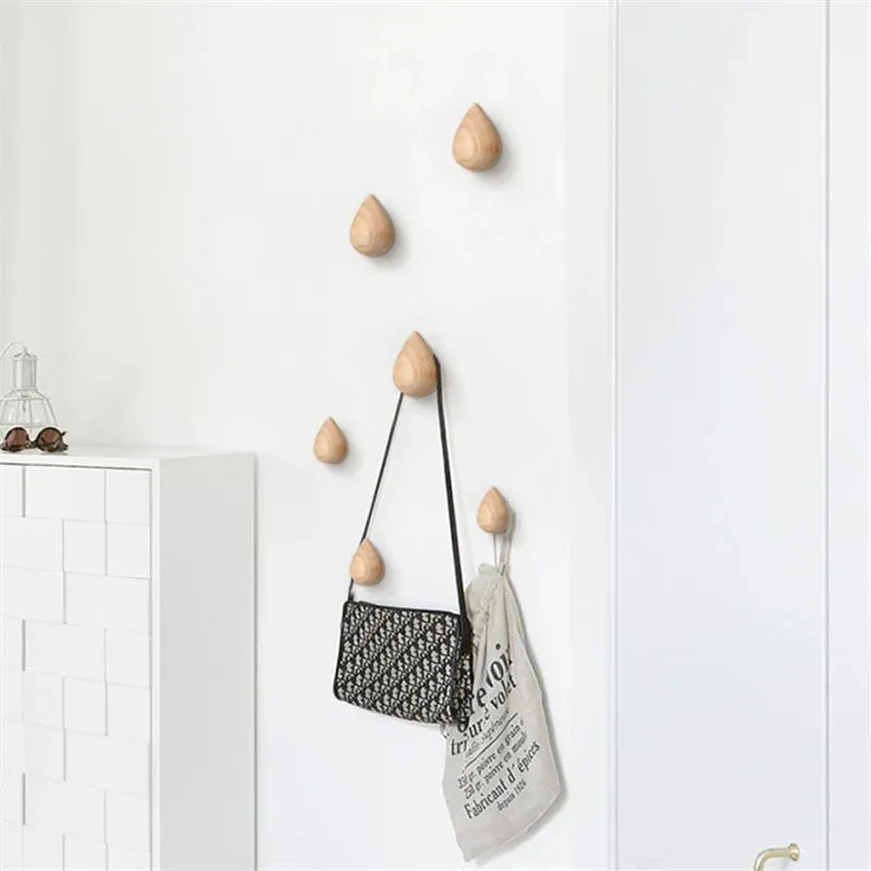 Wood Rain Drop Hanger - Natural Elegant Closet Accessory